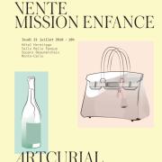 Vini di pregio e borse Hermès per l'asta benefica a favore di Mission Enfance