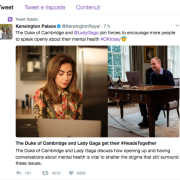 Lady Gaga e il Principe William parlano di depressione in videochat