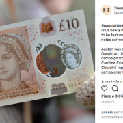 Jane Austen sulla banconota da 10 sterline