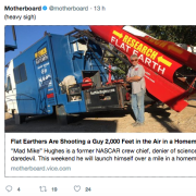 Si lancia con un razzo per dimostrare che la terra è piatta