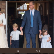 Charlotte ruba la scena al battesimo del fratellino Louis