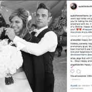 Robbie Williams sposava 8 anni fa Ayda Field. Che ha pubblicato sui social un post davvero romantico