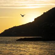 La costa amalfitana al tramonto.