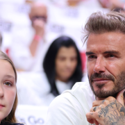 David Beckham  e la figlia Harper felici in gondola a Venezia