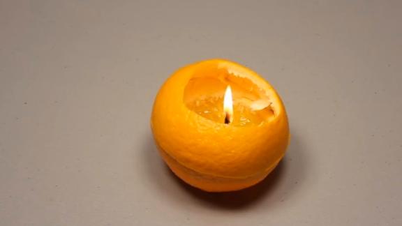 L'arancia diventa candela 