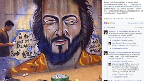 Un murales per Bud Spencer. Il ricordo di uno street artist di Napoli