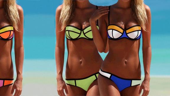 Outfit da spiaggia? Ecco il bikini fluo in neoprene