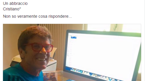 Gianni Morandi senza parole su Facebook