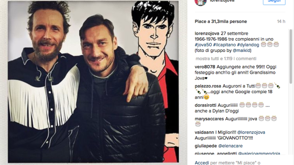 Francesco Totti, Jovanotti e Dylan Dog: tre compleanni celebri, con tanto di auguri incrociati!