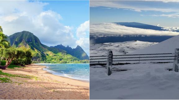 Fiocchi di neve alle Hawaii. Anche a bassa quota