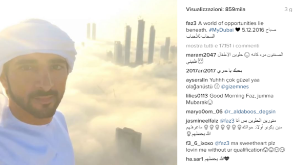 La pausa caffè tra le nuvole del principe di Dubai