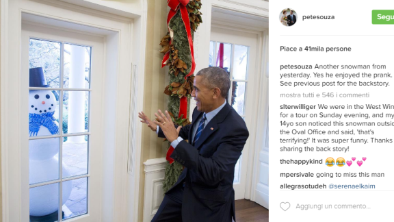 Obama e la fobia per i pupazzi di neve