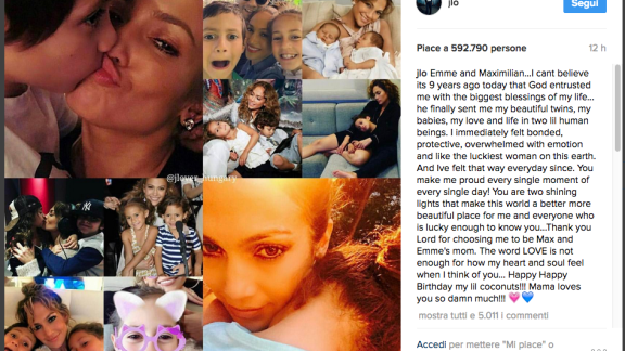 Jennifer Lopez festeggia il compleanno dei suoi figli con un messaggio commovente