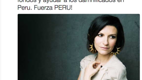 Anche Laura Pausini nella canzone benefica per il Perù