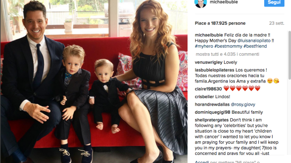 Michael Bublé: il figlio Noah è uscito dall'ospedale