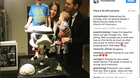 Michael Bublé: il piccolo Noah sta bene. A rivelarlo la mamma, Luisana Lopilato