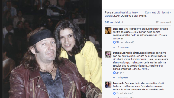 Laura Pausini posta una sua foto con Vasco Rossi. E piovono i like
