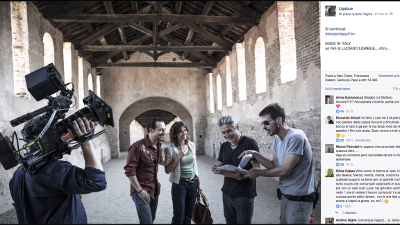 Ligabue: la foto del primo ciak per il suo film Made In Italy