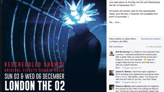 Jamiroquai: concerti annullati