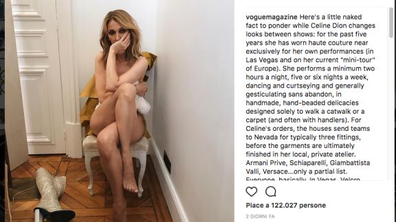 Celine Dion senza veli per Vogue