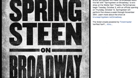 Bruce Springsteen per la prima volta a Broadway 