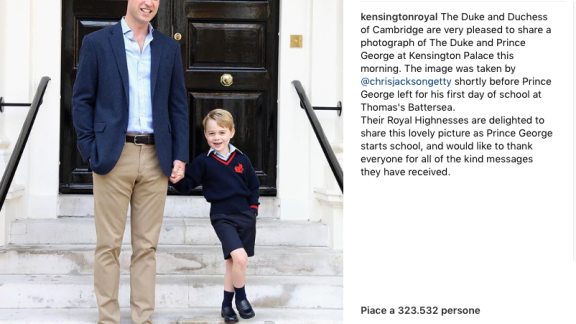 Baby George. Lo scatto ufficiale del suo primo giorno di scuola 