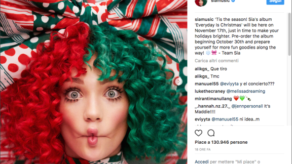 Sia pubblica un album natalizio
