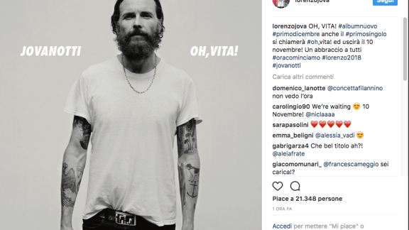 Jovanotti: il nuovo album si intitola "Oh vita!"