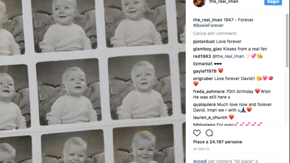 David Bowie: la moglie Iman pubblica foto dell'artista da piccolo per ricordare il giorno del suo  compleanno