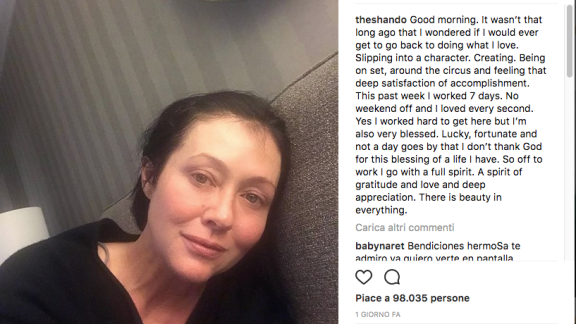 C'è bellezza in ogni cosa: il commovente messaggio di Shannen Doherty