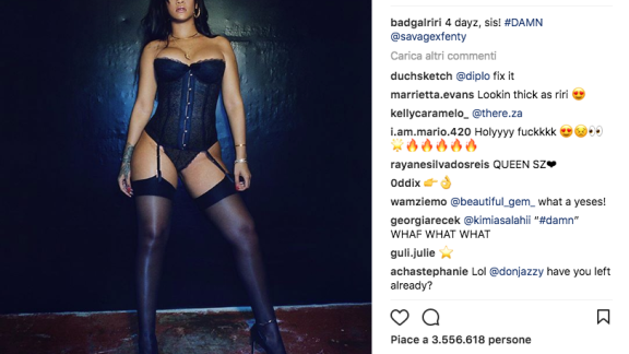 Rihanna: scatti hot per la nuova collezione di intimo