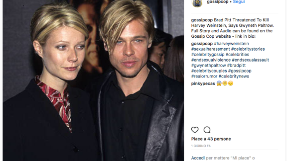 Gwyneth Paltrow: Brad Pitt, che eroe: mi ha difeso da Weinstein!