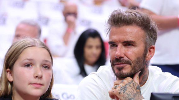 David Beckham  e la figlia Harper felici in gondola a Venezia