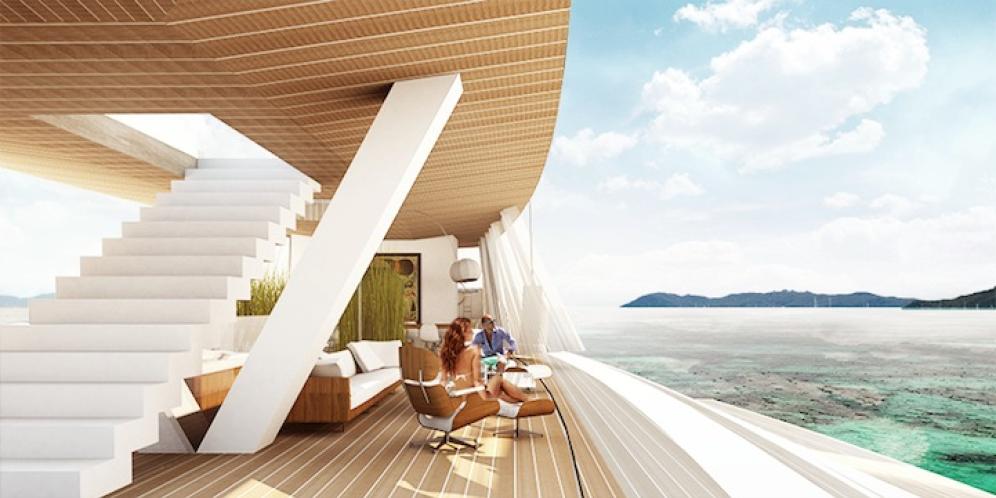 Lo Yacht in vetro con oceano a vista