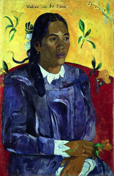 Donna tahitiana con fiore