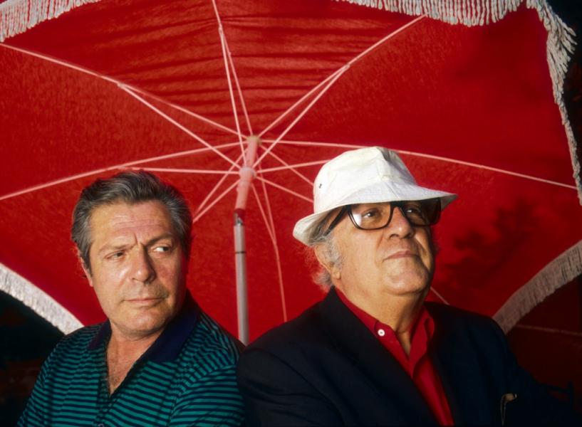 Marcello Mastroianni and Federico Fellini