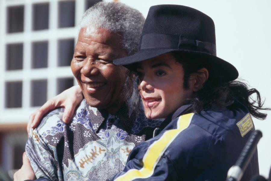 Nelson Mandela with Michael Jackson in South Africa