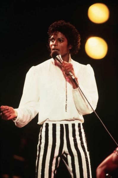 Michael Jackson Performing in Striped Pants
