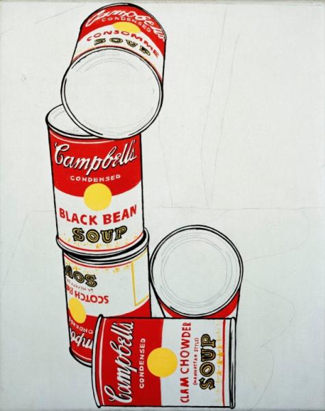 Group of Five Campbell's Soup Cans by Andy Warhol