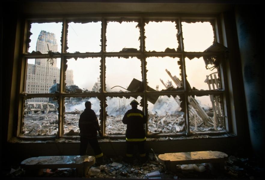 The Rubble of the World Trade Center on September 12, 2001.
