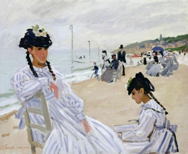 On the Beach at Trouville by Claude Monet